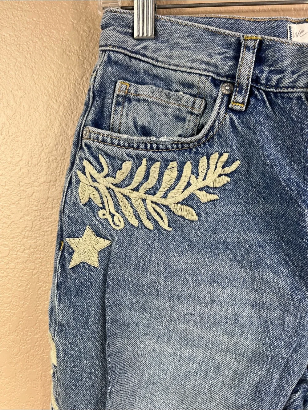 We the Free Bren distressed embroidered boyfriend jeans.